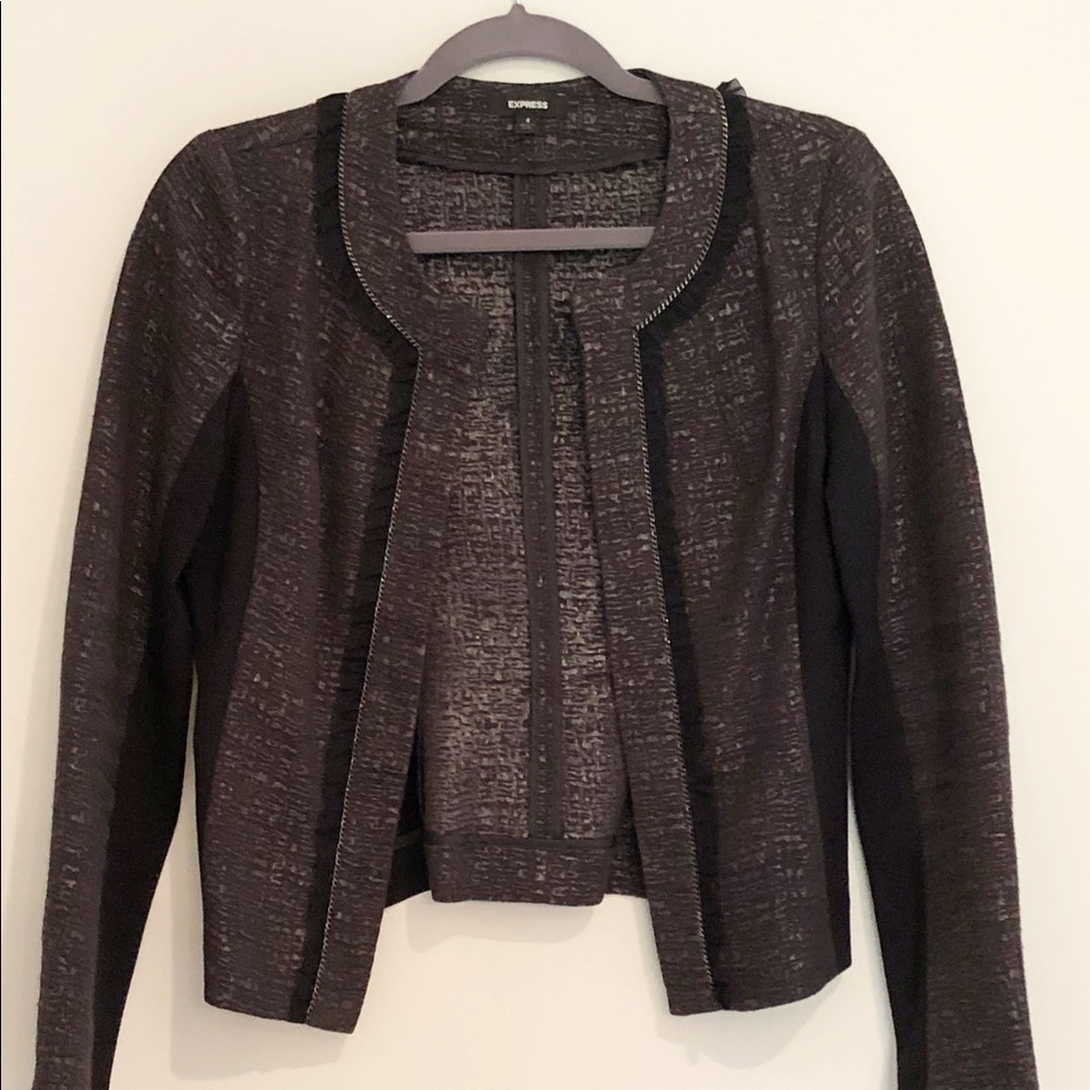 Express Gunmetal w/ Black Paneling Shimmer Blazer